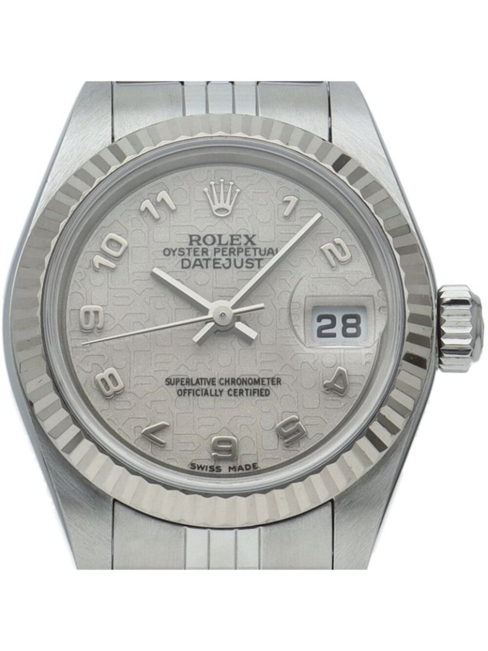 Rolex Datejust Watch Computer Dial 18k White Gold SS Silver